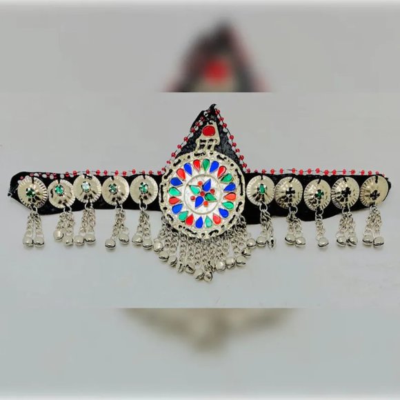 Handmade Matha Patti, Multicolor Afghan Headpiece, Statement Headpiece, main image 4